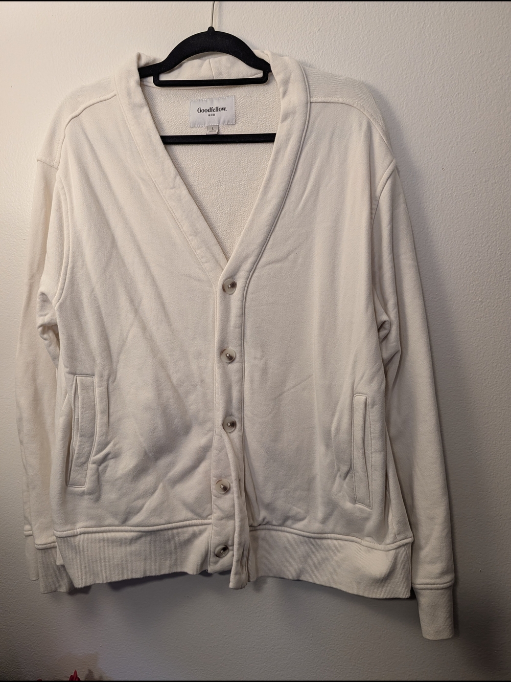 Goodfellow & Co Men's Off-White Button Cardigan